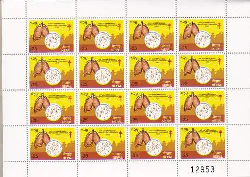 1985 NEPAL, SG 462 5r. 14. Eastern Regional Tubercolosis Conference (siehe Scan) VERSCHOBENDRUCK - SELTEN