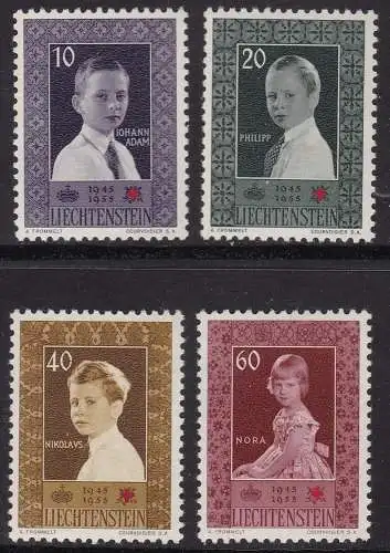 1955 LIECHTENSTEIN, Nr. 300/303 Rotes Kreuz postfrisch/**