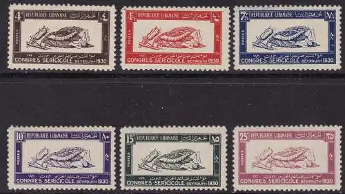 1936 GROSSER LIBAN - Yv. n. 122/127 6 Wert. MLH/*