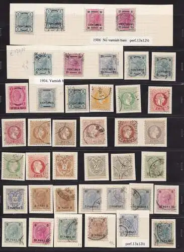 1867/1914 ÖSTERREICHISCHE POSTÄMTER AUF KRETA/IM ÖST, Los bestehend aus 94 GEBRAUCHTEN BRIEFMARKEN/MLH*