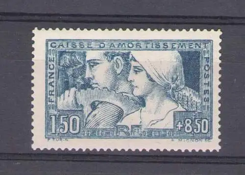 1928 FRANKREICH - Pro Cassa d'Amoramento 1.50 + 8.50 blau Typ II, Nr. 252a Cilio Zertifikat MNH**