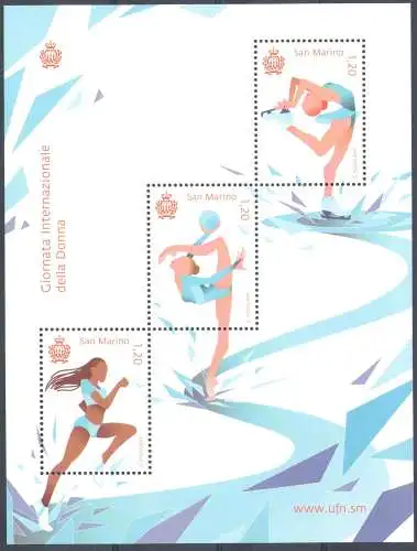 2019 San Marino Sportblatt Internationaler Frauentag MNH**