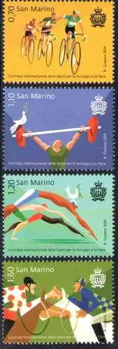 2019 San Marino Internationaler Tag des Sports für Entwicklung und Frieden 4 MNH-Werte**