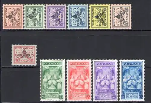 1939 Vatikan, neue Briefmarken, komplettes Jahr 11 postfrisch wert **