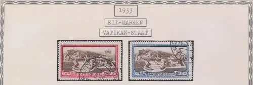 1933 Vatikan, Garten- und Medaillonsserie Nr. 19/34+E3, E4 gebraucht gut zentriert