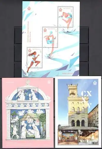 2019 San Marino, neue Briefmarken, Vollständiges Jahr, 21 Werte + 6 Blätter - postfrisch**