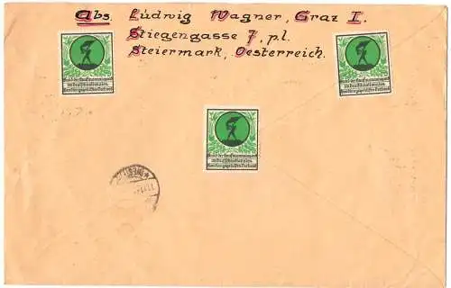 1931 ÖSTERREICH, Nr. 399/404 Dichter, 6 Werte, auf Einschreiben gebraucht