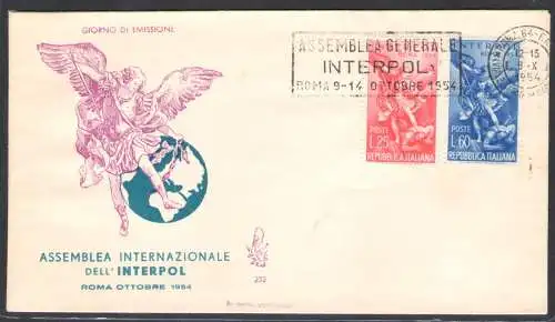 1954 REPUBLIK, Venedig Club Nr. 232, Interpol 2 val, nicht gereist