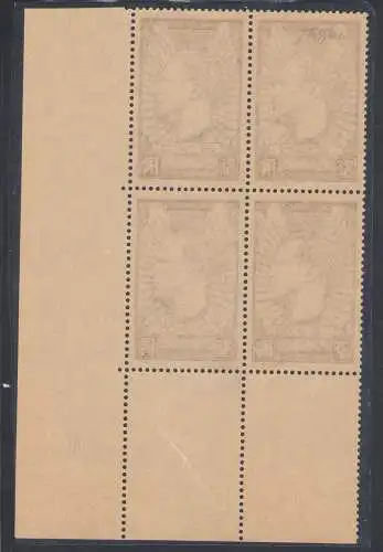 1938 FRANKREICH - 3 FR. Violett Grau, Flieger Jean Mermoz Nr. 338b Maury Katalog 1 Wert, Viertelmünze Datum (14-01-1938) postfrisch**