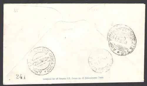 1950 TRIEST A - Tabak auf venezianischer Umschlag Nr. 79 Reiseempfehlung