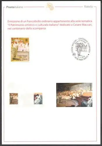 2019 ITALIEN, Postbulletin inklusive Maccari-Briefmarke Tarif B, Auflage 2.500 - mnh**