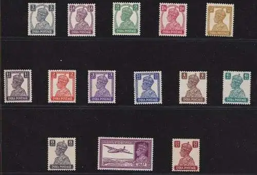 1940-43 INDIEN, SG 265/277 14 postfrisch/**