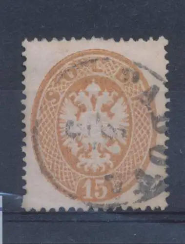 1863 LOMBARD VENETO, Nr. 40 - 15 Silber braun gezahnt 14, gebraucht - gebraucht