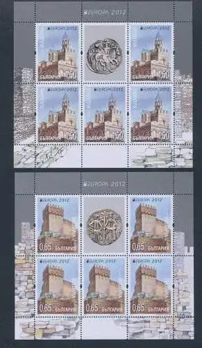 2012 EUROPA CEPT Bulgarien, 2 Minifahrzeuge der 5er Serie, Tourismus, postfrisch**