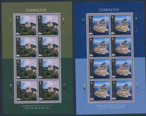 2012 EUROPA CEPT, Gibraltar, 2 Minifahrzeuge der 8er Serie, Tourismus, postfrisch**