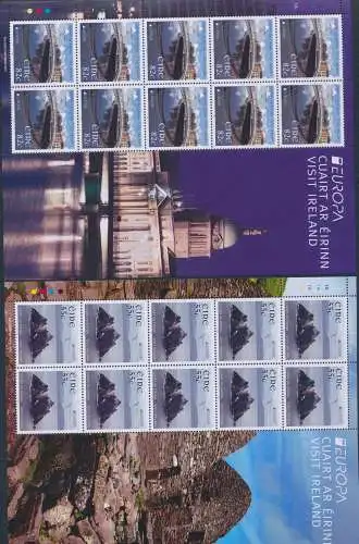 2012 EUROPA CEPT, Irland, 2 Minifil von 10er Serie, Tourismus, postfrisch**