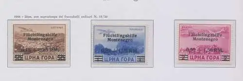 1944 Montenegro, Deutsche Besatzung, montenegroische Briefmarken (Kartenausgabe) umgestaltet, Luftpost A6/A8 mnh**