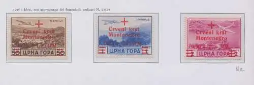 1944 Montenegro, Deutsche Besatzung, montenegroische Briefmarken (Kartenausgabe) überdruckt, Luftpost A9/A11 mnh**