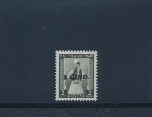 1942 ALBANIEN, italienische Besatzung, doppelte Druckvorstufe Nr. 37a, postfrisch**