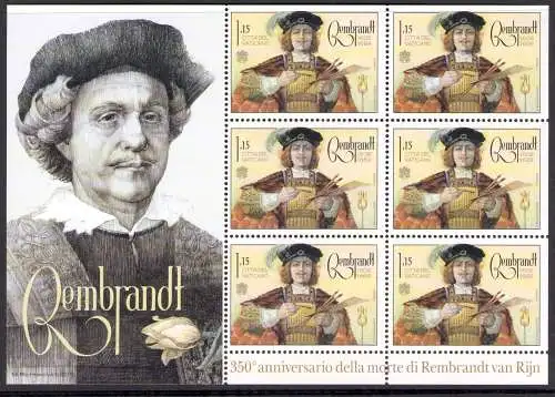 2019 Vatikan - Minifil Nr. 1850, Rembrandt, 6 Werte, postfrisch**