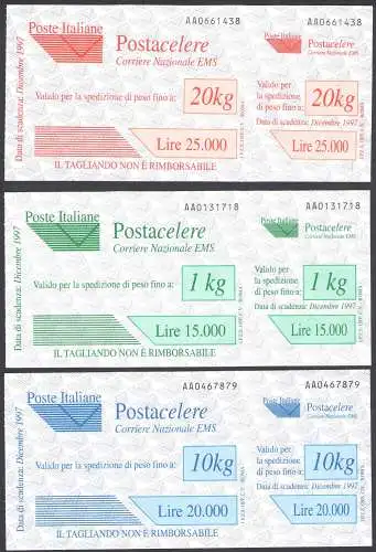 1997 Italien - Republik - Postdienst, Nr. 1/3, postfrisch**