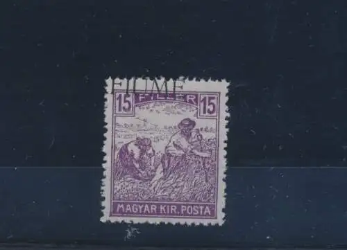 1918 Fluss, Nr. 9f, 15f. violett, Mähdrescher und Ansicht, stark nach oben verschoben, postfrisch**