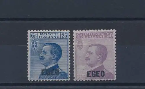 1912 ÄGÄIS, italienische Briefmarken von 1908 überdruckt ÄGÄIS, Nr. 1/2,2 Werte, postfrisch** zentriert