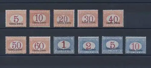 1920-26 Eritrea - Italienische Zeichen überdruckt Colonia Eritrea, Nr. 14/24 - postfrisch** Sehr gute Qualität