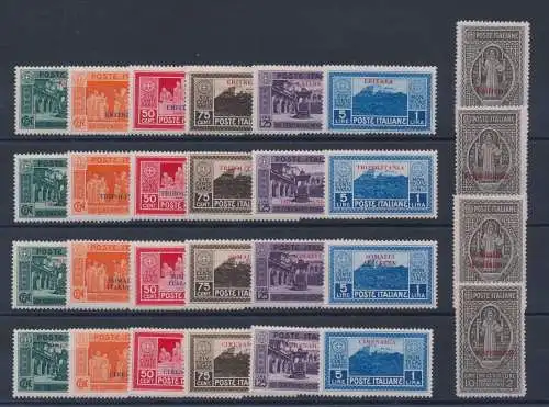 1929 Kolonialrunden, Montecassino, 28 Werte, postfrisch**