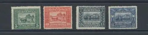 1910-14 ERITREA, Afrikanische Untertanen, Nr. 34/37, 4 Werte Diskrete Zentrierung, mnh**