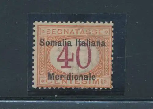 1906 SOMALIA, Signatasse, 40 Cent Karminorange, Nr. 5, postfrisch** - Signiert von Sorani