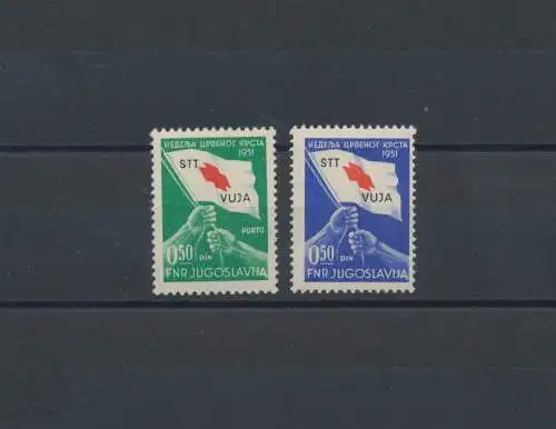 1951 TRIEST B, Nr. 39/40, Rotes Kreuz, 2 Werte, MLH* - Zungen/Hinged