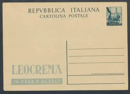 1951 Republik - C 143 - R9/3 - Quadriga, Postkarte, L 20 dunkelgrün, Leocrema - Neu