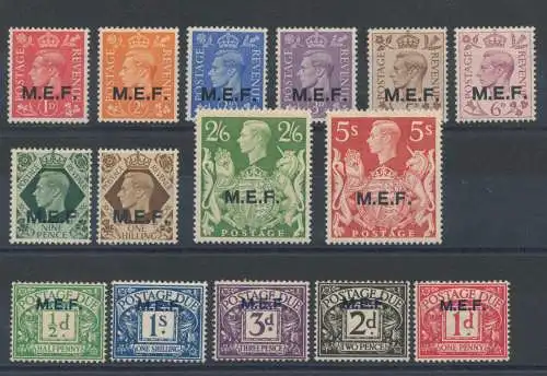 1942-47 MEF Englische Besatzung - Nr. 6/16 + Tassen 1/5 Serie MLH*