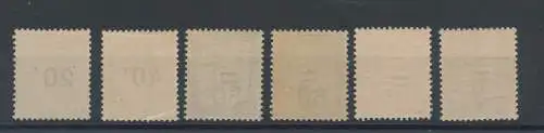 1917-26 FRANKREICH - Tasse - Steuer - Inkasso Nr. 49-54, postfrisch **
