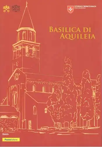 2020 Italien - Basilika von Aquileia - Gemeinsame Emissionen - Ordner - Italien-Smom-Vatikan - Viertelmarken und Umschläge - Interessant