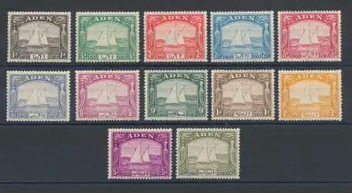 1937 ADEN, Stanley Gibbons 1/12, 12er Set MLH*