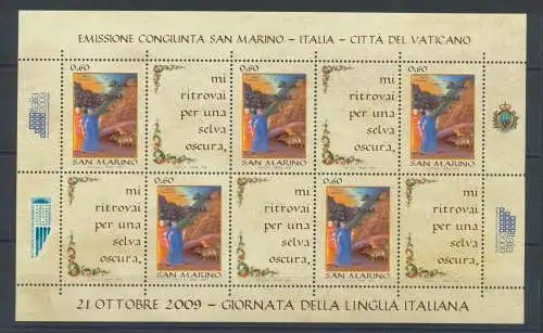 2009 San Marino - Italienische Sprache - Gemeinsame Ausgabe - 1 Blatt postfrisch**