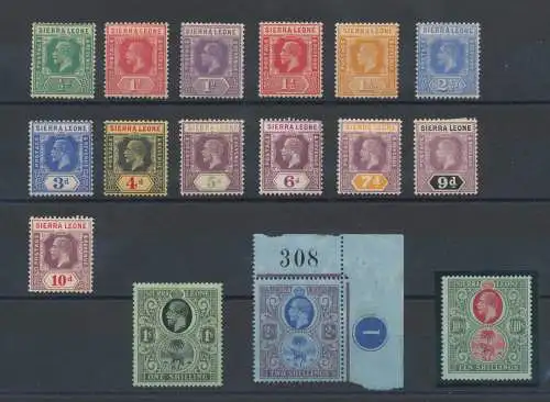 1912-21 Sierra Leone - SG 112/128 - Giorgio V - 12 Werte - MLH*