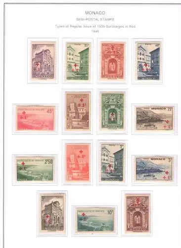 1940 MONACO - Pro Rotes Kreuz 14 Val, 15 Val, postfrisch**