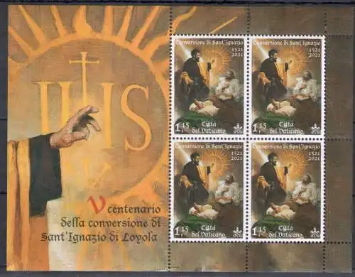 2021 Vatikan, 3 Minifili - Dante Alighieri - St. Ignatius von Loyola - Welttag der Armen - neue und perfekte Briefmarken - postfrisch **