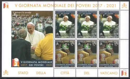 2021 Vatikan, 3 Minifili - Dante Alighieri - St. Ignatius von Loyola - Welttag der Armen - neue und perfekte Briefmarken - postfrisch **