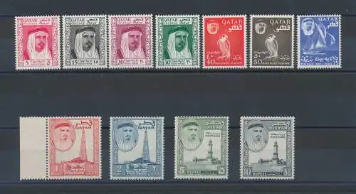 1961 KATAR - SG. 27/37 - Scheich Ahmad bin al-Thani - 11er Set - postfrisch**