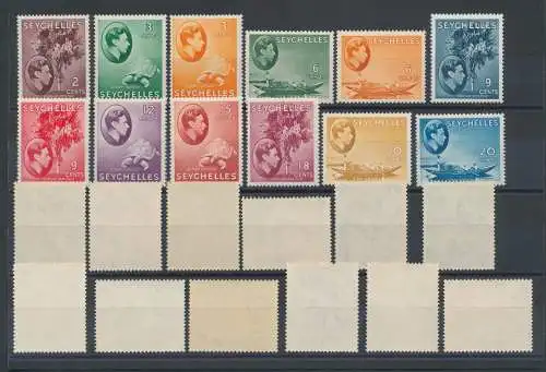 1938-49 Seychellen - SG Nr. 135-149, Georg VI., 25 Werte, postfrisch**