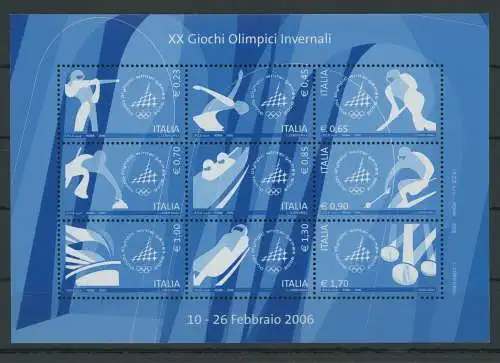 2006 Italien - Republik, Olympisches Blatt Turin, BF 41, MNH**