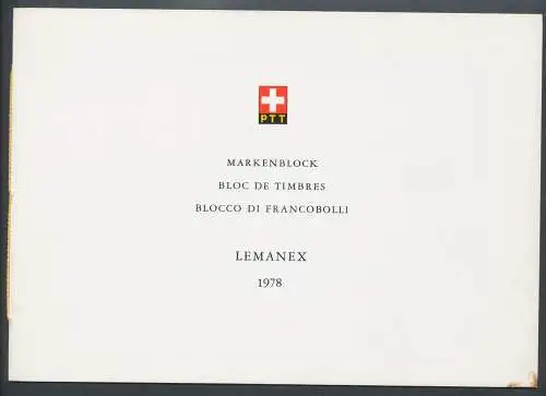 1978 SCHWEIZ, Broschüre Nr. 23 - Luxus-Gedenkheft Lemanex 1978, interessant