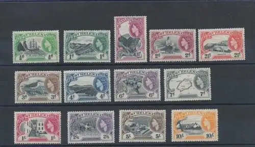 1953 ST. HELENA - Elizabeth II - 13 Werteserie - Stanley Gibbons Nr. 153/165 - postfrisch**