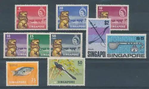 1959 SINGAPUR - SG 53/58 + 72/73 + 113/114 MLH * - POSTFRISCH**