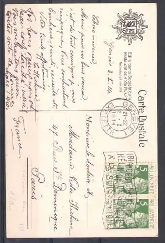 1914 SCHWEIZ, Gedenkkarte 100. Jubiläum Stadt Genf, interessant