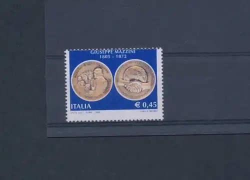 2005 Italienische Republik, 0,45 Euro Festival zweihundertjähriges Jubiläum Geburt von Mazzini, verschobene Verzahnung, 2896, postfrisch **